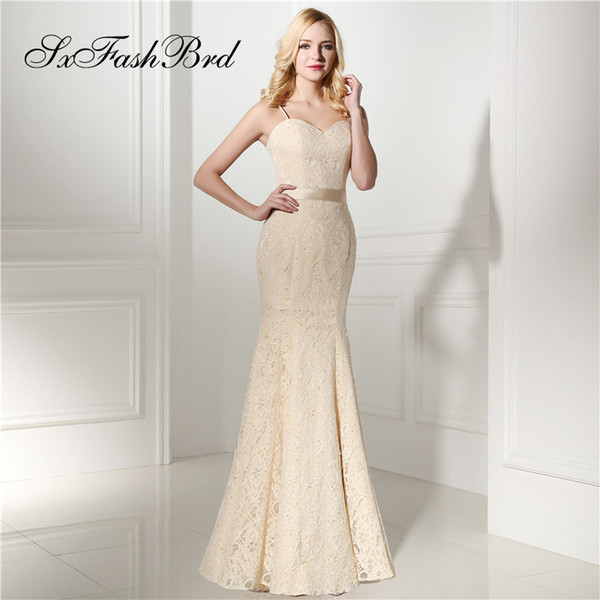 Fashion Special Occasion Elegant Sweetheart Spaghetti Mermaid Lace Long Party Formal Evening Dresses Women Prom Dress Gowns