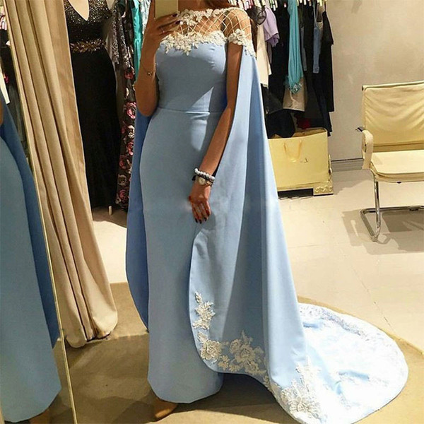 Fashion Simple Elegant Dress with Wrap O Neck Mermaid Long Satin Party Formal Women Evening Dresses Prom Dress Gowns