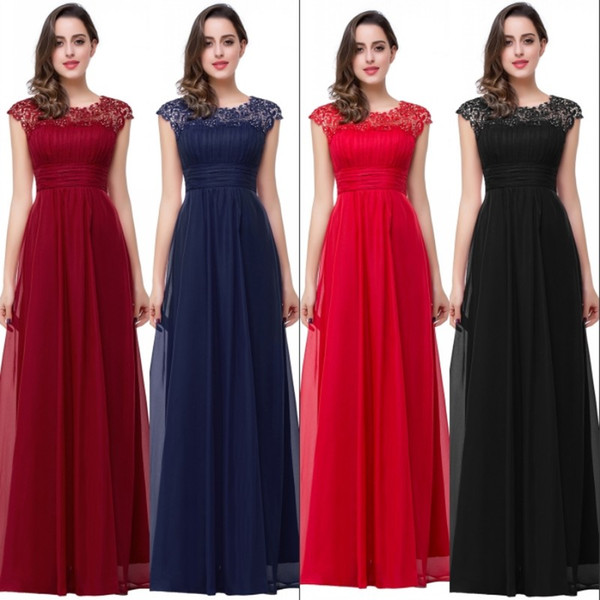 Capped Sleeve Beaded Prom Dresses Burgundy Chiffon Evening Party Gown Women Formal Wear High Quality Backless Bridesmaid Gown CPS261