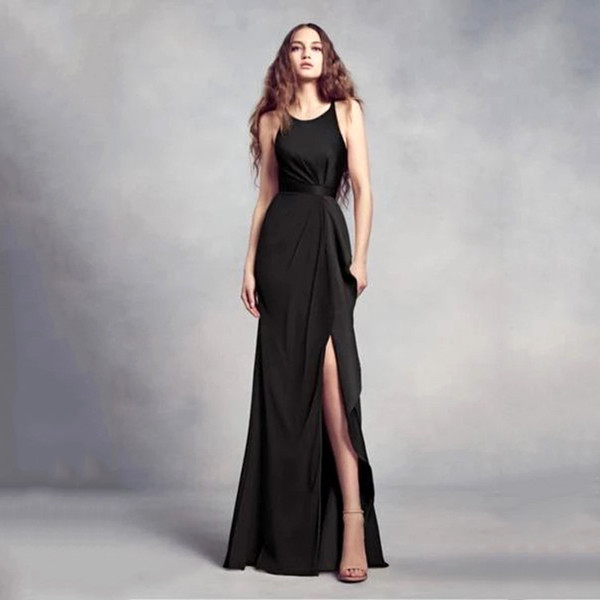 Elegant Evening Dress Sleeveless Side Zipper Sweep Train Sexy Side Split Party Dress New Arrival