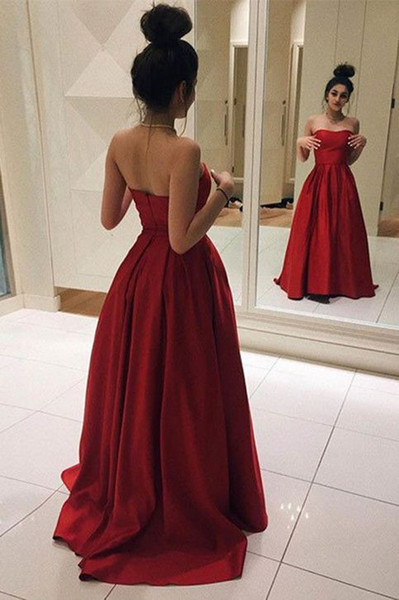 new red strapless prom dress ball gown evening dress elegant sweet 16 girl princess dress