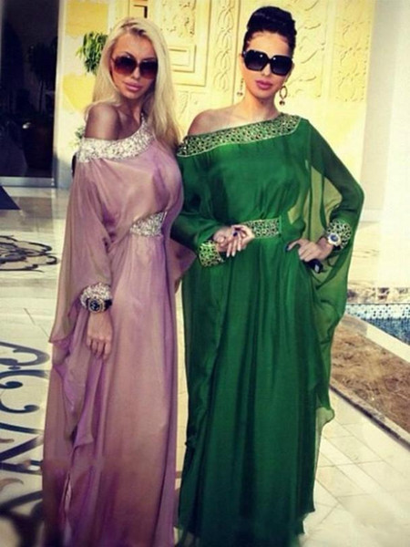 High Quality Green Arabic Evening Dresses Dubai Chiffon Arabian Long Formal Party Gown Custom Make Plus Size Celebrity Prom Dress 06