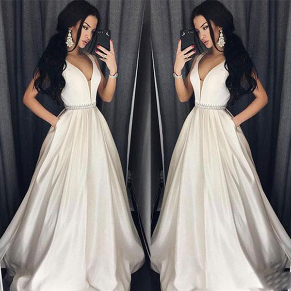 Elegant Plus Size Prom Dresses A-Line Floor-length Long Formal Dress Evening Gown Beads Sash Robe De Soiree