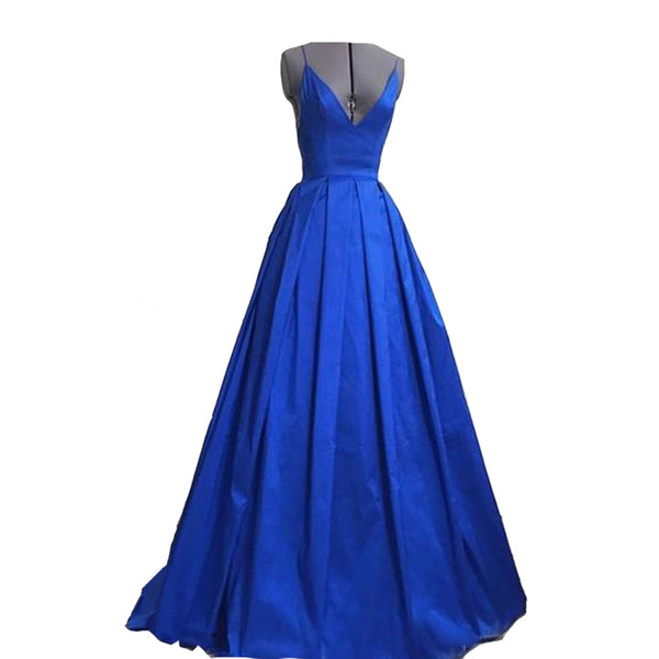 New Arrival Royal Blue Long Evening Dress Elegant Sexy Backless Women Formal Dresses For Guest Cotillon Party