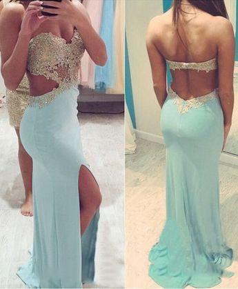 Backless Mermaid Lace Sexy Beaded Split Prom Dresses Sweetheart Sweep Train Plus Size Long Prom Gowns Evening Dresses