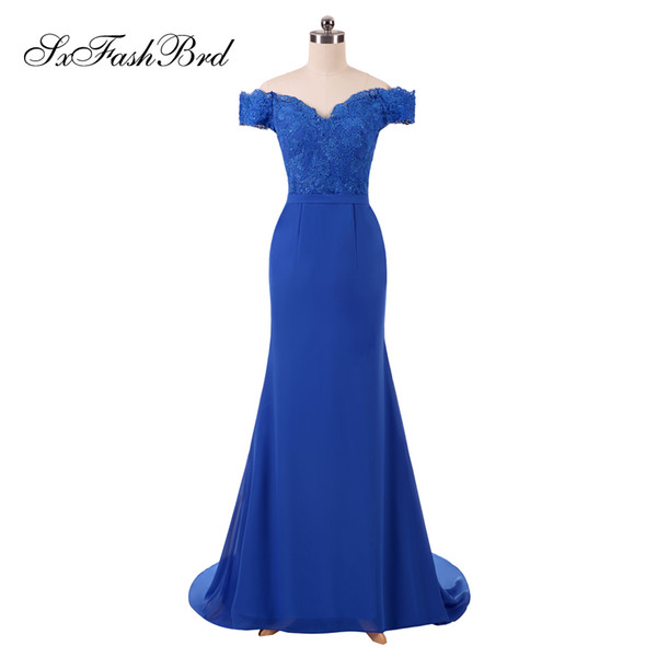 Girls Dress Elegant Sweetheart With Appliques Short Sleeves Mermaid Chiffon Long Party Formal Evening Dresses for Women Prom Dress Gowns