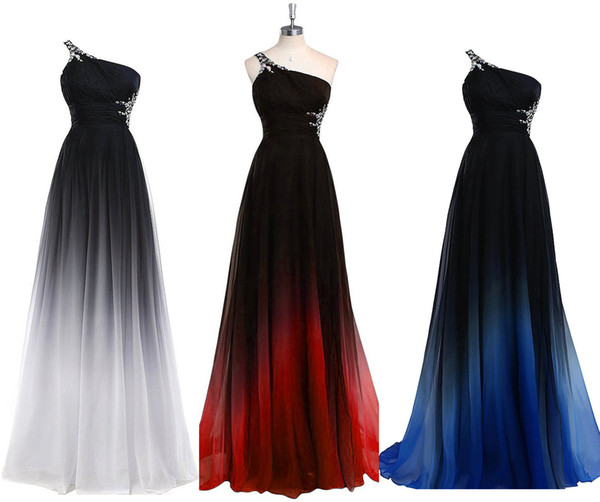 New Gradient Long A Line Chiffon Prom Evening Dresses Women Formal Gowns Floor-Length Party Gowns HY119