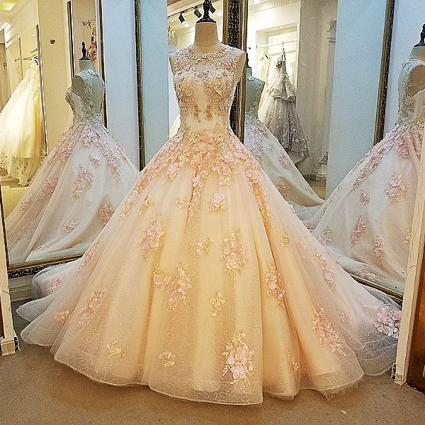 2022Pink Evening Dresses Lace Beading Ball Gowns Long Party Formal Dresses Organza With 3D Flowers Real Photos Girl Pageant Dress