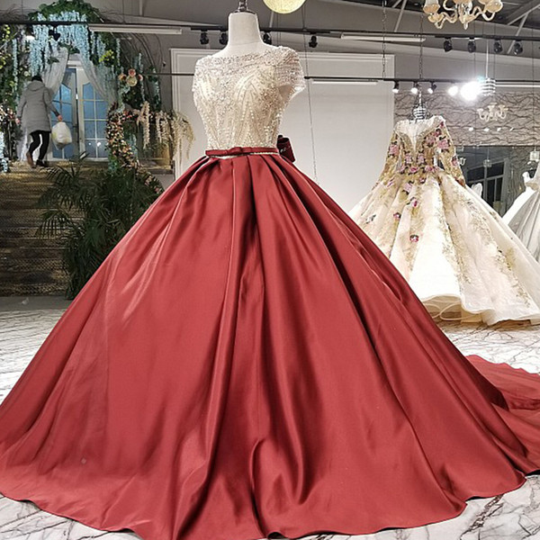 Special Occasion Dresses O-Neck Short Sleeves Bow Back Arab Dresses Evening Wholesale Drop Evening Dress Girl Pageant Dress