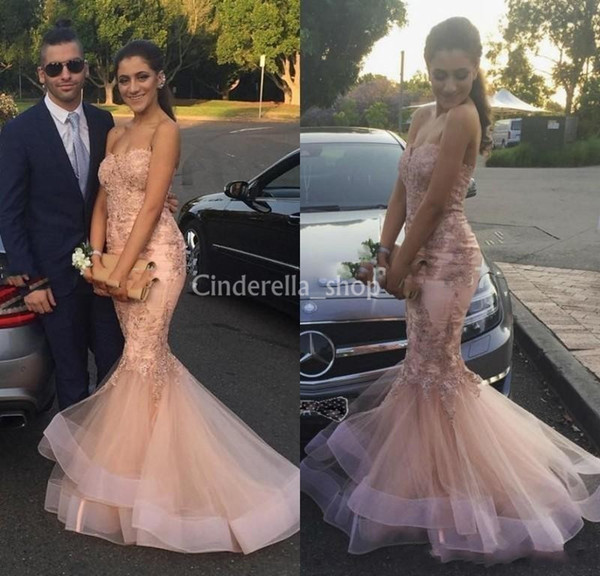 Mermaid Evening Dresses for Women Sweetheart Appliques Floor Length Formal Middle East Arabic Prom Party Special Occasion Gowns Custom