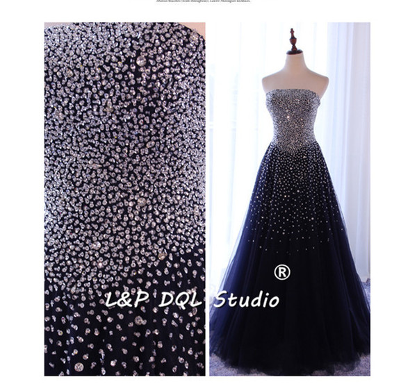 Sparkling Evening Dresses Sexy Strapless Navy,Red,Light Gray Long Prom Dress Formal Dresses Custom made Lace-up/Zipper Back 2017 New Arrival