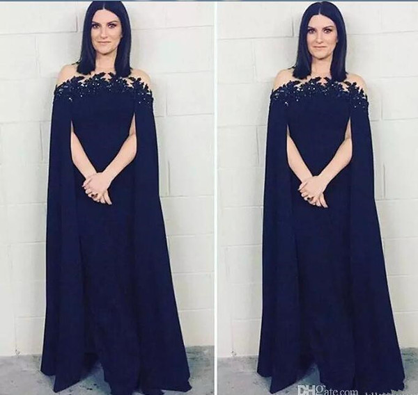 Arabic Evening Dress With Lace Applique Beaded Long Chiffon Formal Occasion Gowns Dubai Women Abaya Elegant Black Long Muslim Kaftan