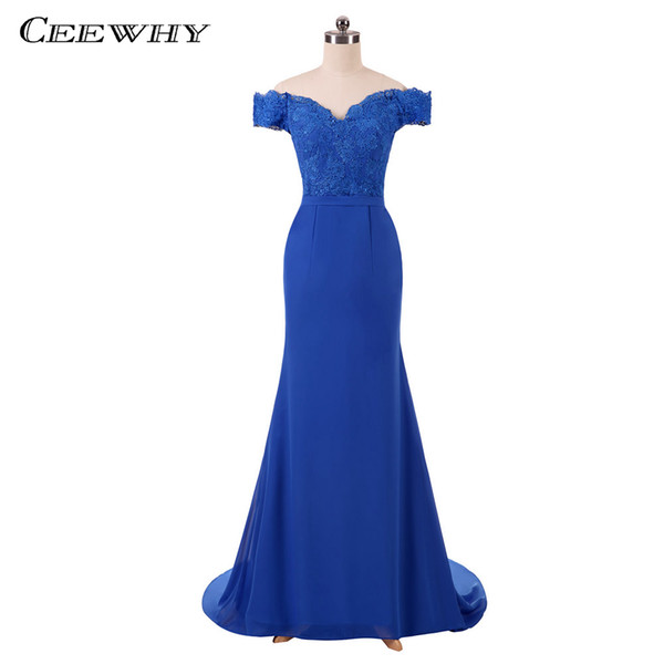 CEEWHY Vestido de Festa Embroidery Chiffon Evening Dresses Prom Dresses Trumpet Mermaid Evening Gown Party Dress Abendkleider