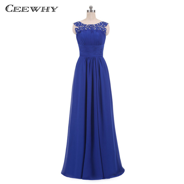 CEEWHY Vestido de Festa Embroidery Evening Dresses Prom Dresses Formal Gown Ruched Chiffon Evening Dresses Lange Abendkleider