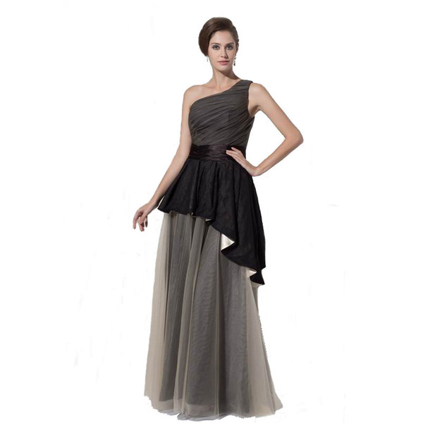 Latest Fashion Evening Dress One Shoulder Floor Length Mother Party Dress Special Occasion Long Gown 