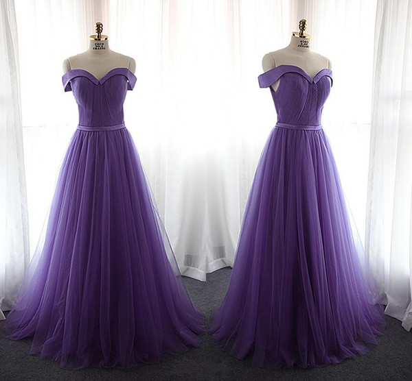 Lavender Evening Dresses Long Pleats Tulle Prom Gowns New Plus Size Custom Made Red Royal Blue Plus Size Prom Patry Dresses