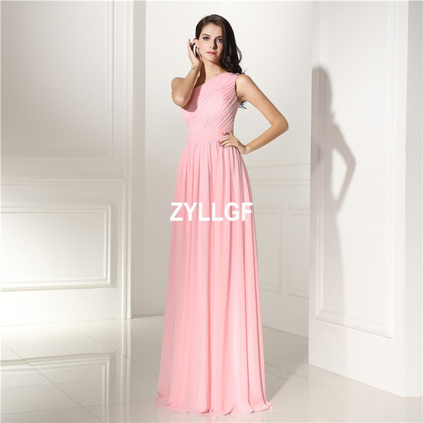 2017 Pink One Shoulder Satin Lace up Dresses Evening Custom Formal Dress Vestidos Appliqued Floor Length New Arrival