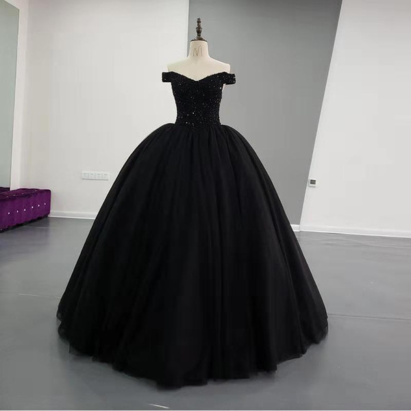 Beauty Elegant Princess Simple Crystal Evening Graduation Dress Sexy Off Shoulder V-neck Cheap Plus Size Red And Black Party Dresses