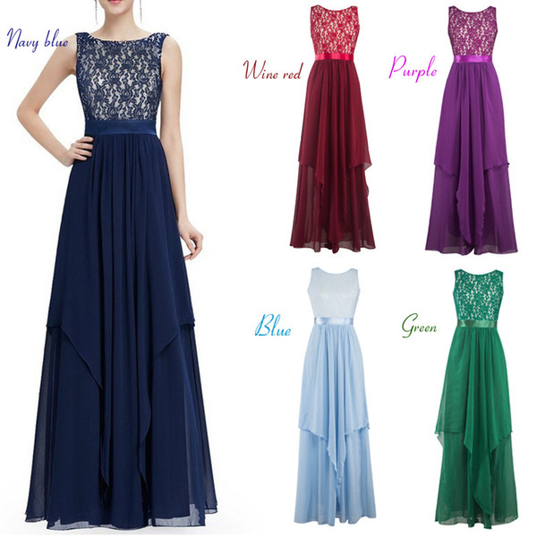 2019 summer graduation Women Lace Applique Coral Bridesmaid print sexy elegant party Dress