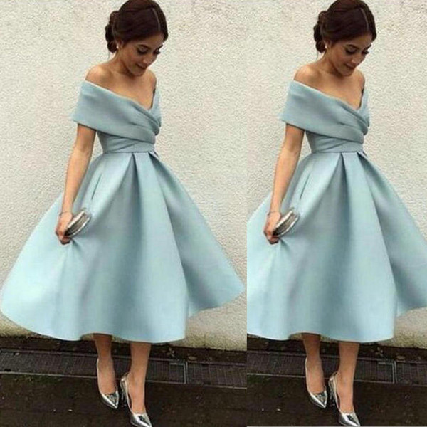 Factory direct sale Special Occasion Dresses Graduation Homecoming Dresses Princess Satin Zipper Tea-Bength Casual Dresses DK023
