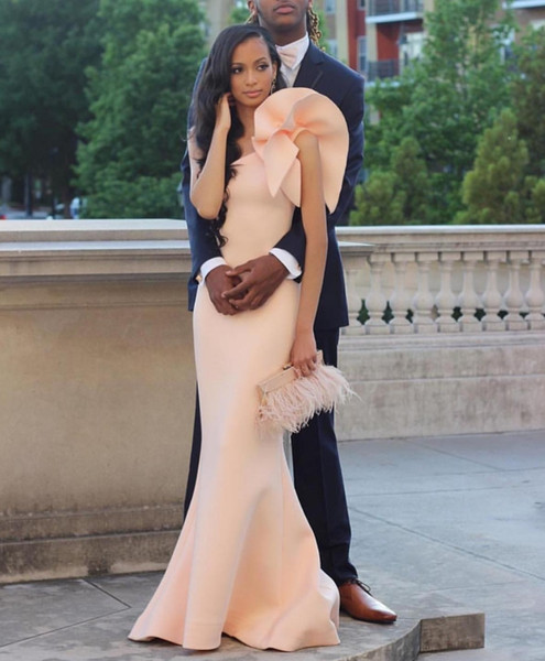 Pink Mermaid Evening Dresses Sleeveless Sheath Satin Prom Gowns One Shoulder Formal Party Dresses Graduation Dresses