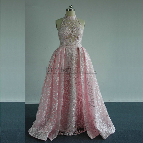 2017 Prom Gowns Elegant Real Images Graduation Gowns Flowers High Neck Bridal Dress Sleeveless Special Occasion Dresses