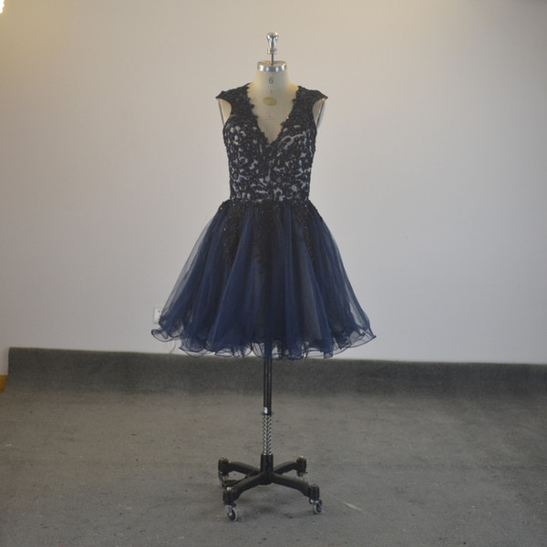 Sexy V-neck Short Beading Crystal Ruffles Short Prom dresses Evening Party dress Graduation Dresses good quality