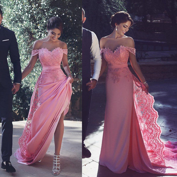 Pink Elegant Graduation Dresses Formal Prom Gown Sweetheart Off-Shoulder Custom Strap Made High Quality Lace Straight Sweetheart Neck