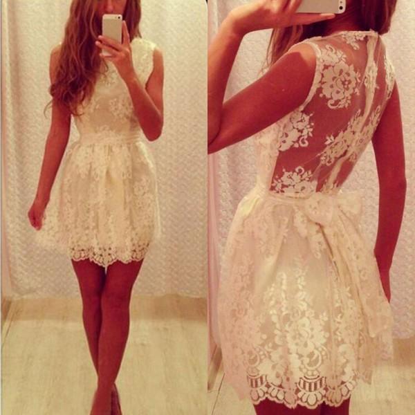 2016 Graduation Dresses Cheap Homecoming Dress Party Gowns Jewel Neck Sleeveless See Through Back Zipper up Short Mini Wear with Sash