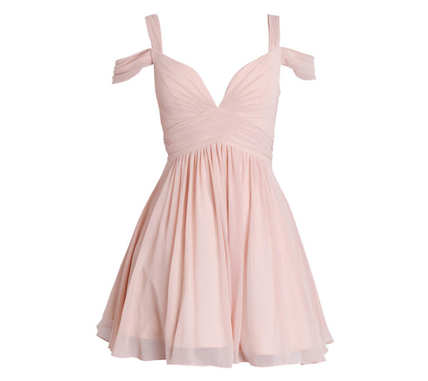 2016 Graduation Dresses Pink Chiffon Real Photos Sweetheart Short Mini Homecoming Dress Simple Ruched Special Occasions Gowns For Girls