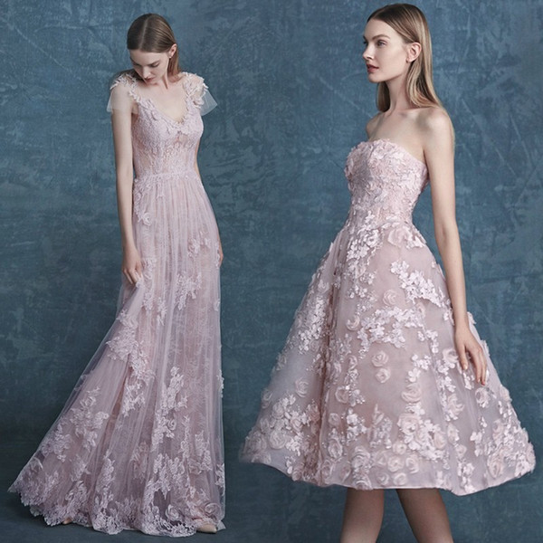 Strapless Beautiful Vestido de Formatura Graduation Dress Flower Lace Beads Vestido de Festa Curto Custom High School Graduation