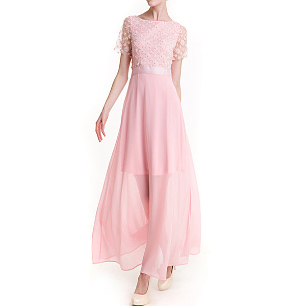 Elegant Chiffon A Line Tulle Graduation Dresses Short Sleeve Prom Formal Party Dresses Applique Formal Dress with Black Zipper
