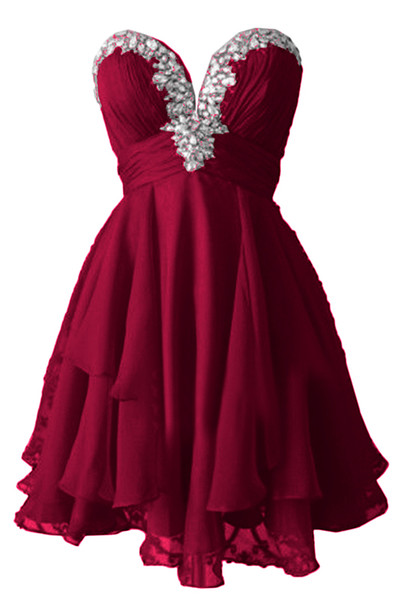 2016 new strapless Graduation Dresses skirts sexy gorgeous beaded cocktail Dress chiffon Graduation Prom Evening canonicals plus size