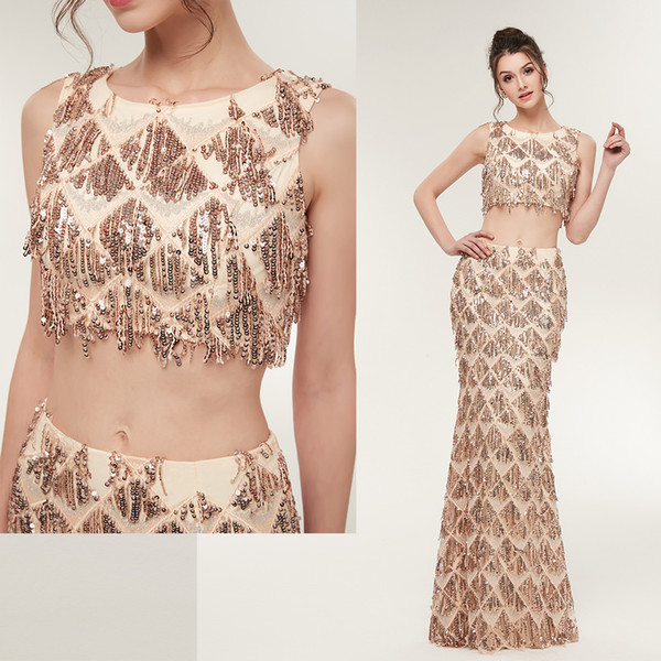 MAGGIEISAMAZING Wholesale jewel Two Pieces Dress sheath evening dress Graduation Dresses with floor length cheap dress CYH0000E018