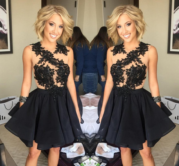 Princess 8th Grade Graduation Dresses Beaded Ball Gown Short Mini Homecoming Dress Little Black Cocktail Party Gowns Juniors Sweet 16
