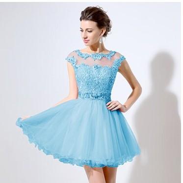 LX011 Crew Neck Homecoming Dresses 2022Short Mini Lace Appliques Formal Evening Party Prom Gown In Stock