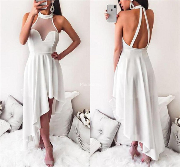 New Arrival Homecoming Dresses Jewel Neck Illusion Open Back Ankle Length Formal Party Evening Gown Simple Special Occasion Dresses Vestidos