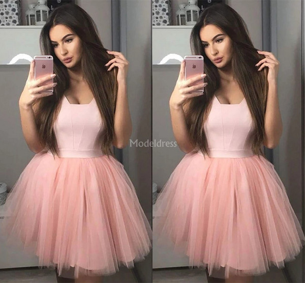 Modern Pink Homecoming Dresses 2022A Line Mini Special Occasion Dresses Simple Short Formal Party Prom Gowns Cheap Cocktail Dresses Vestido