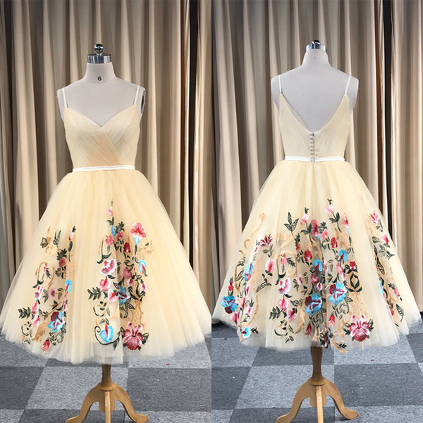 Real Image Homecoming Dresses With Appliques Spaghetti A Line Short Cocktail Party Dress Custom Made Plus Size Prom Gowns