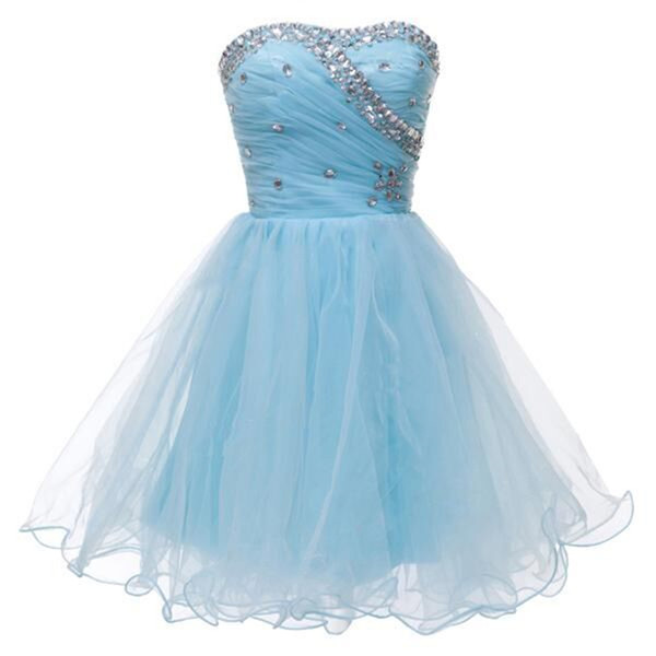 Beaded Crystal Organza Ball Gown Homecoming Dress Short 2018 Lovely Sweetheart Party Gowns Lace Up Real Photo