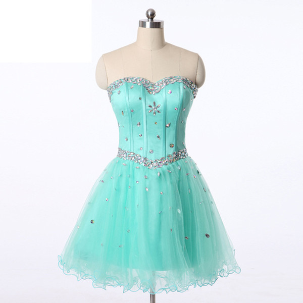 Beaded Sweetheart Tulle Ball Gown Homecoming Dress Short Prom Gowns New Knee Length Party Dresses