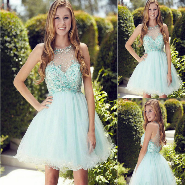 burgundy sweet 16 dress short prom dresses Cute Short Beaded Sparkly Mint Cap Sleeves Homecoming Dresses DK259