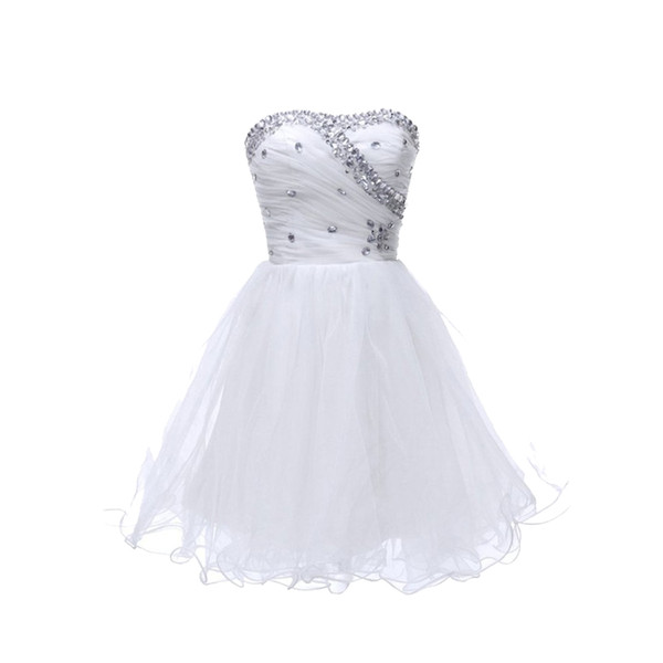 Beautiful sweetheart girls homecoming dress with beads above knee length fashion tulle party dress wholesale price