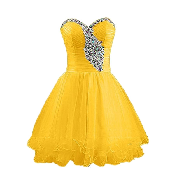 Latest style girls homecoming dress sweetheart above knee length fashion organza short party dress wholesale price