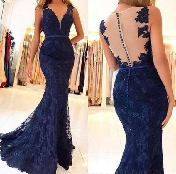 Pageant Dresses Appliques Lace Mermaid Evening Dress Sleeveless Party Dress Elegant Women Long Dresses Formal Gown