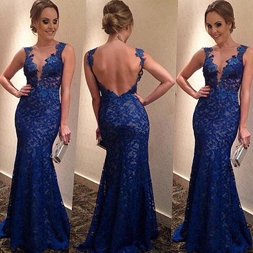 2016 New Sexy halter Mermaid Pageant Dresses lace applique perspective catwalk Prom Evening Dress long section the pageant Gown plus size