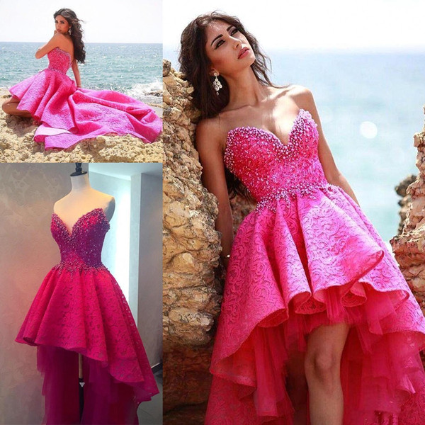 High Low Pageant Dresses For Teens Beaded Collar Sequins Pearls Tulle And Lace Prom Dress Personalized Zipper Cocktail Dress Evening Wear