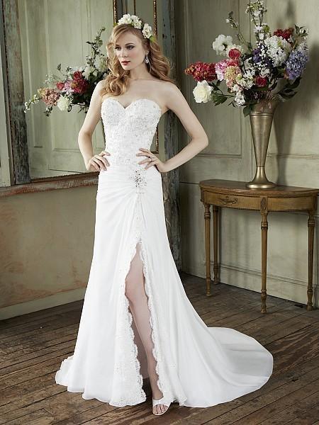 Pageant Dresses Sexy heart-shaped collar side open Thigh Lace tail dress back zipper color size can be customized cheap package mail