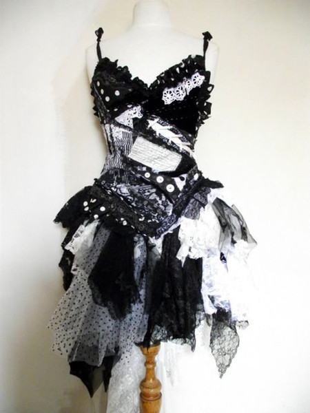 Pageant Dresses Sexy deep V collar black and white lace dot net splice ball beauty dress, double shoulder with back zipper mail