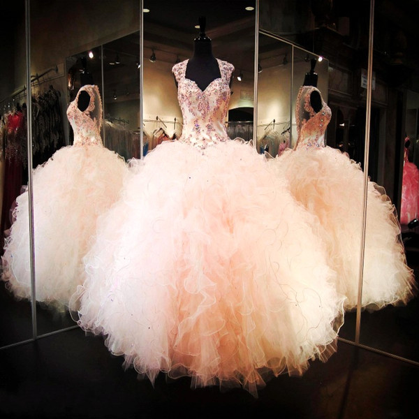 Ball Gown Girls Pageant Dresses 2017 Rhinestone Crystals Sweetheart prom gowns Caped Ruffles Skirt Long Princess Graduation Dress